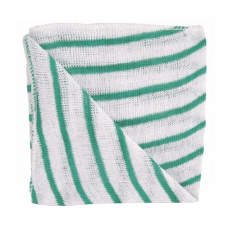 Ramon Hygiene Green Striped Dish Cloths - Pack 10