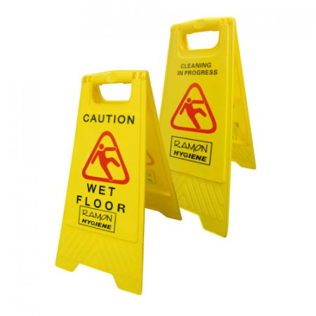 Dual Warning Caution Wet Floor/Cleaning in Progress A Frame Sign
