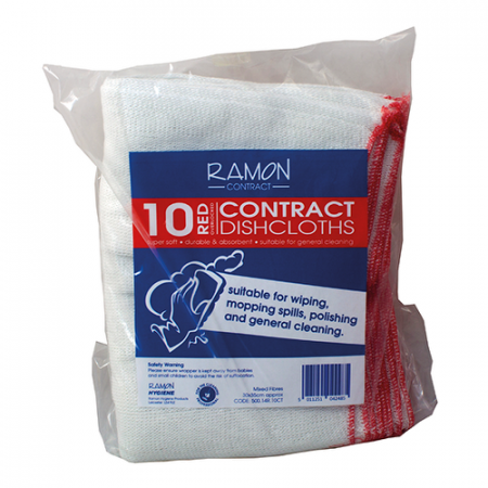 Ramon Hygiene Red Contract Dish Cloths - Pack 10