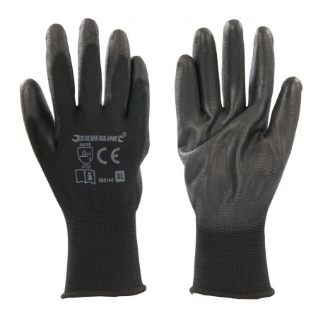 Silverline Black Palm Gloves XL - Pair