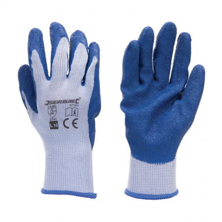 Silverline Latex Builders Gloves L - Pair